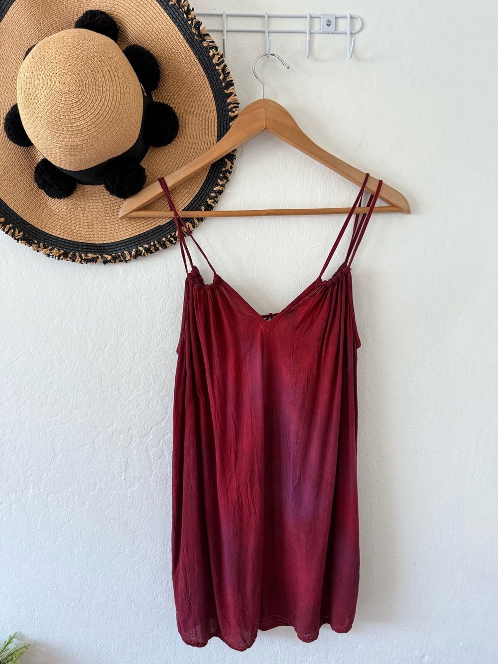 Acacia Swimwear Red Tie Dye Strappy Tank Top Cami XS Beachy Vacation - Picture 2 of 15